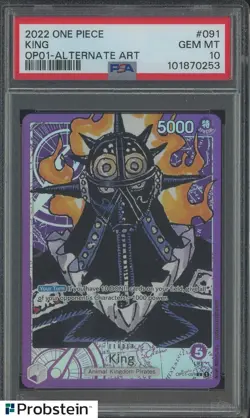 2022 One Piece OP01 #091 King Alternate Art PSA 10 GEM MINT - Image 1