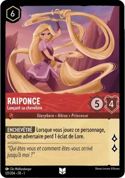 121/204 FR | Raiponce, Lancant sa chevelure | carte Disney Lorcana (2023) - Image 1