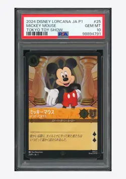 Disney Lorcana PSA 10 Mickey Mouse 2024 25/P1 Tokyo Toy Show Japanese - Image 1