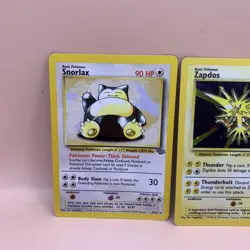 1999 Pokemon TCG Base Set Zapdos Holo Rare Card 16/102 & Snorlax 27/64 - Image 2