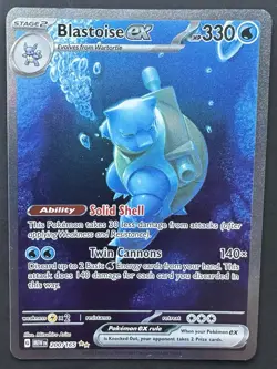 Blastoise ex 200/165 Special Illustration Rare Scarlet & Violet 151 Pokemon Card - Image 3