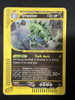 Pokemon Card-Tyranitar-29/165-Expedition- Holo-ENG-DMG - Image 1