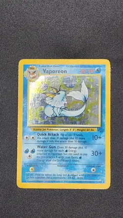 Pokemon Vaporeon Jungle Holo Rare 12/64 80 HP Card by Wizards English 1999 - Image 1