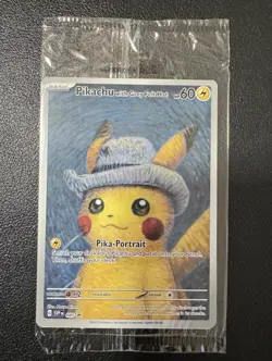 PIKACHU VAN GOGH WITH GREY FELT HAT SVP EN 085 PROMO POKEMON CARD-SEALED - Image 1