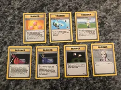 Rarer Vintage Pokemon Trainer Cards - 7 Card Lot - NICE! - Image 1