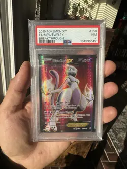 Pokemon Mewtwo EX TCG Full Art XY Holo Card Breakthrough 158/162 PSA 7 - Image 1