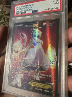 Pokemon Mewtwo EX TCG Full Art XY Holo Card Breakthrough 158/162 PSA 7 - Image 2
