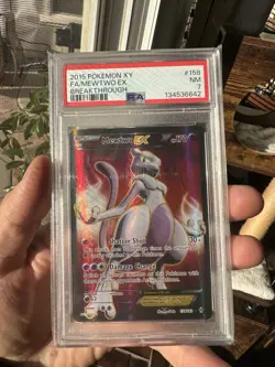 Pokemon Mewtwo EX TCG Full Art XY Holo Card Breakthrough 158/162 PSA 7 - Image 3