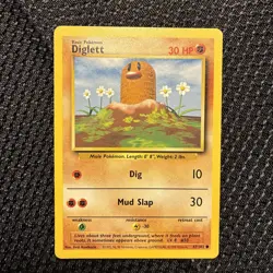 Pokemon Card - Diglett Base Set Fight Symbol Error 47/102 Common-mp/lp - Image 1
