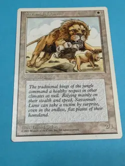 Savannah Lions LP Fourth Edition Magic the Gathering Card 4ED MTG - Image 1