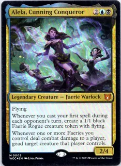 Alela, Cunning Conqueror | Foil | Commander: Wilds of Eldraine | 3 | NM | 2023 - Image 1