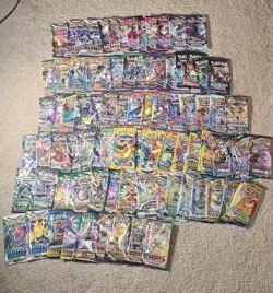 Pokemon Sword Shield, Sun & Moon, Empty Opened Booster Packs Wrappers (NO CARDS) - Image 1