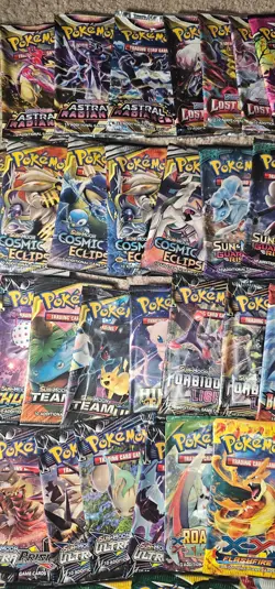 Pokemon Sword Shield, Sun & Moon, Empty Opened Booster Packs Wrappers (NO CARDS) - Image 2