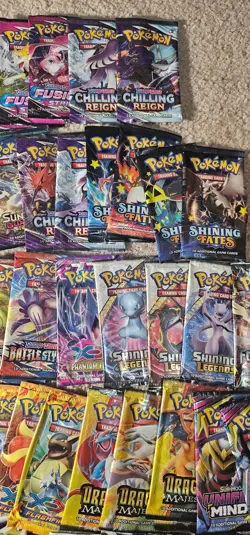 Pokemon Sword Shield, Sun & Moon, Empty Opened Booster Packs Wrappers (NO CARDS) - Image 3