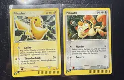 2003 PIKACHU 12 HOLO BLACK STAR PROMO & MEOWTH 13 HOLO POKEMON CARD N/MINT - Image 1