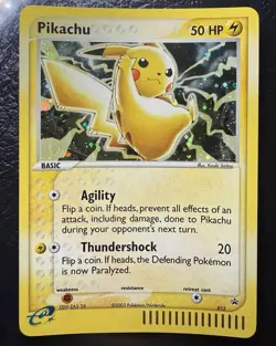 2003 PIKACHU 12 HOLO BLACK STAR PROMO & MEOWTH 13 HOLO POKEMON CARD N/MINT - Image 2