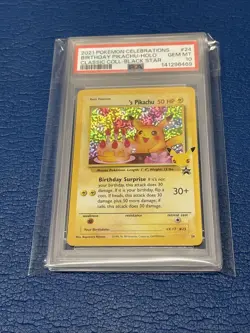 2021 POKEMON CELEBRATIONS CLASSIC COLL #24 BIRTHDAY PIKACHU-HOLO PSA 10 Gem Mint - Image 1
