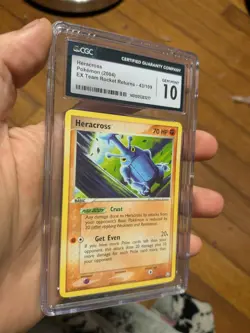 (TOP POP 13) CGC 10 GEM MINT Heracross 43/109 EX Team Rocket Returns Pokemon - Image 2