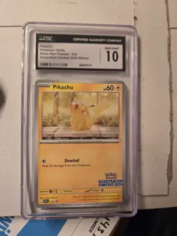 CGC 10 GM Pikachu Pokemon 2025 Black Star Promo Illustration contest Winner - Image 1