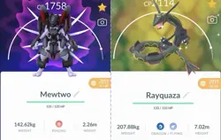 Pokemon Go Acc Guaranteed Lucky SHINY Rayquaza, Armor Mewtwo+ more! - Image 1