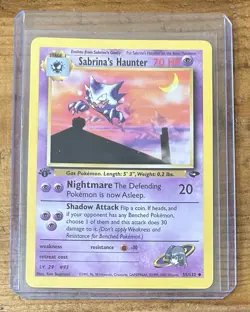 Pokemon TCG Sabrina’s Haunter #55/132 Non Holo 1st Edition Vintage 1999-2000 - Image 1
