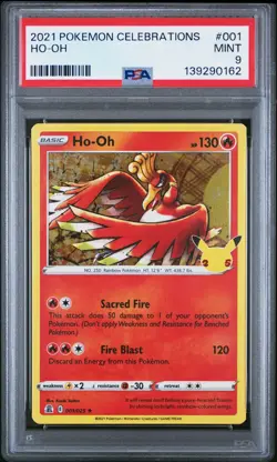 2021 Pokemon Celebrations Ho-Oh 001/025 PSA 9 - Image 1