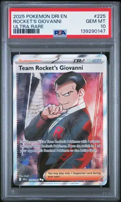 2025 Pokemon Destined Rivals Team Rocket's Giovanni #225/182 PSA 10 GEM MT - Image 1