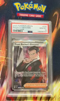 2025 Pokemon Destined Rivals Team Rocket's Giovanni #225/182 PSA 10 GEM MT - Image 3