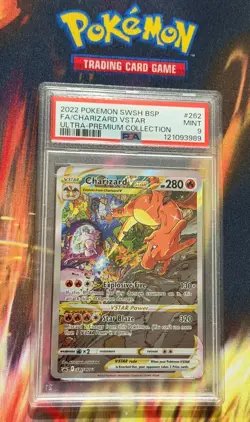 2022 POKEMON SWSH BLACK STAR PROMO #262 FULL ART/CHARIZARD VSTAR PSA 9 - Image 3