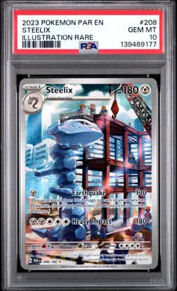Pokemon 2023 Steelix 208/182 Illustration Rare Paradox Rift GEM MINT PSA 10 - Image 1