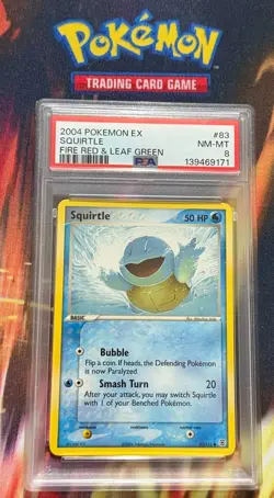2004 POKEMON EX FIRE RED & LEAF GREEN #83 SQUIRTLE PSA 8 - Image 3