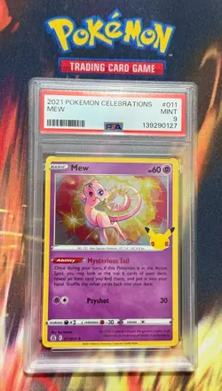2021 POKEMON SWORD & SHIELD CELEBRATIONS #011/025 MEW HOLO PSA 9 - Image 3