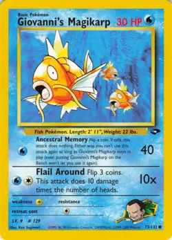 Giovanni's Magikarp #73 Gym Challenge Pokemon TCG 1999 - Image 1
