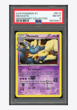 Pokemon PSA 8 Meowstic 2016 RC15/RC32 Generation Radiant Collection XY English - Image 1