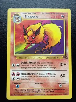 FREE SHIPPING Flareon 19/64 Jungle Regular NON HOLO POKEMON VINTAGE - Image 1