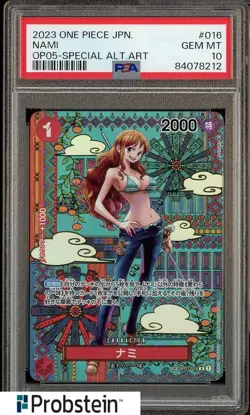 2023 One Piece Japanese OP05 Special Alternate Art #016 Nami PSA 10 GEM MINT - Image 1