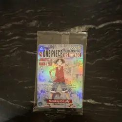Bandai Namco One Piece CCG Monkey D. Luffy Holo Character Card US Voyage 000 - Image 1