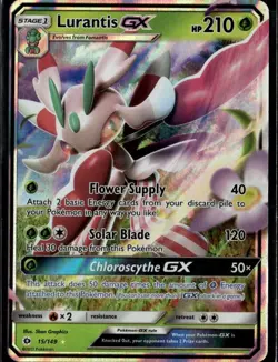 Lurantis GX Ultra Rare SM Base Set 15/149 Grass Pokemon Card TCG - Image 1
