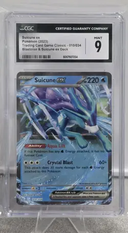 Suicune ex 010/034 Trading Card Game Classic Holo Pokemon CGC Grade Mint 9 - Image 1