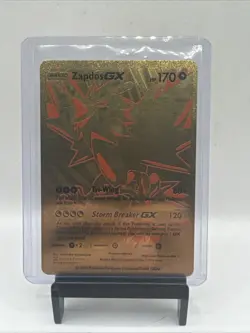 Gold Foil Custom Display Zapdos Gx 170hp NM Storm Breaker Card Free Shipping - Image 1