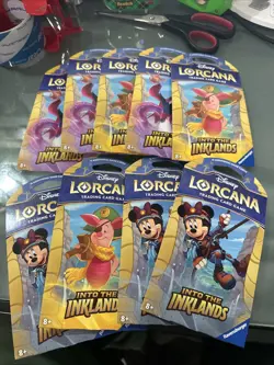Disney Lorcana 12 Card Booster Pack Lot of 9 Into The Inklands Ravensburger NEW - Image 1