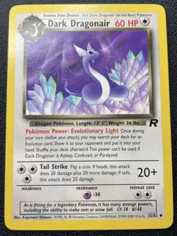 Pokemon Dark Dragonair 33/82 Team Rocket WOTC TCG Vintage 1999 Uncommon Card LP - Image 1