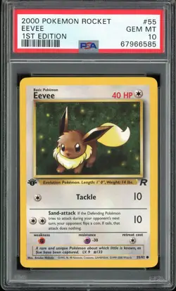PSA 10 Eevee 1st Edition Team Rocket 55/82 Pokemon Card - Image 1