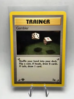 1999 1ST EDITION GAMBLER - 60/62 - Fossil - Pokemon Card - NM - Image 1
