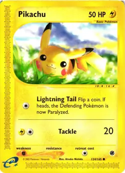 Pokemon TCG Expedition Pikachu Card 124/165 E-Reader VLP - Image 1