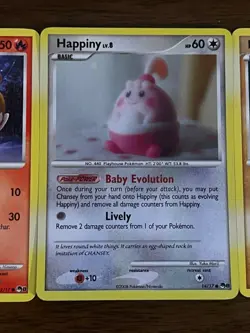 Pokemon TCG Pop Series 8 3 Card Lot Holo Happiny Chimchar Riolu ALL LP-NM READ - Image 3