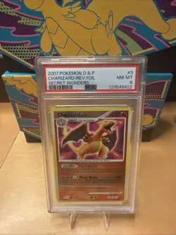 PSA 8 - Charizard 3/132 Reverse Holo Rare - Secret Wonders 2007 Pokemon Card NM - Image 3