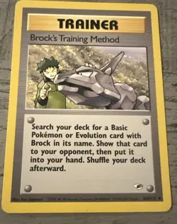 Brock's Training Method Gym Heroes Pokemon Card LP - Image 1