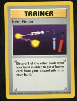 Pokemon Card Item Finder 074/102 Base Set (Shadowless) NM - Image 1