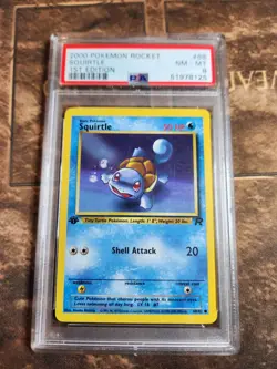 PSA 8 Squirtle - 2000 Pokemon Team Rocket 1st Edition 68 - Pokemon TCG Card - Image 1